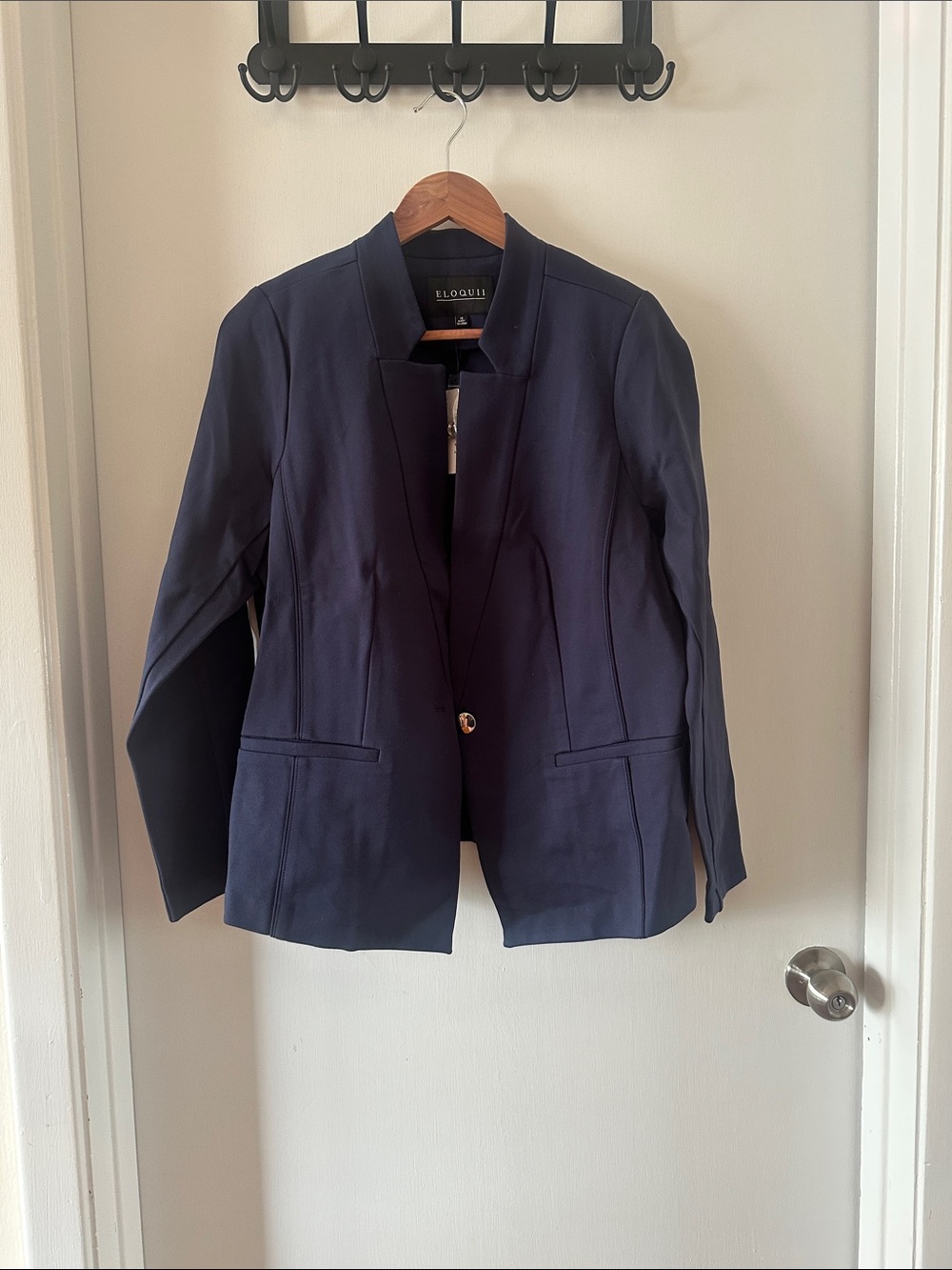 Eloquii Dark Navy Single-Button Blazer